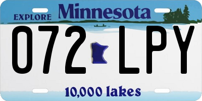 MN license plate 072LPY