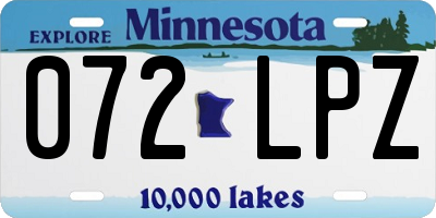 MN license plate 072LPZ