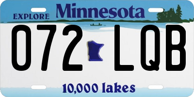 MN license plate 072LQB