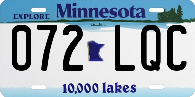 MN license plate 072LQC