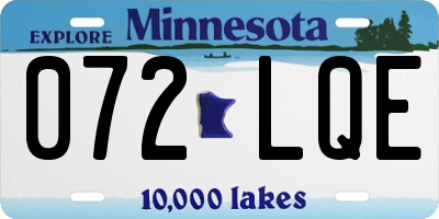 MN license plate 072LQE