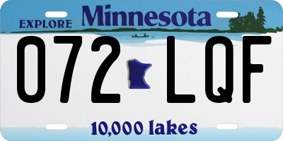 MN license plate 072LQF