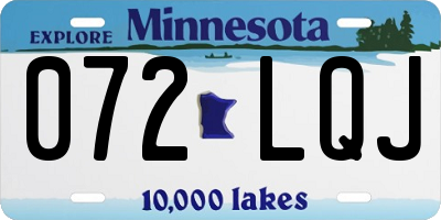 MN license plate 072LQJ