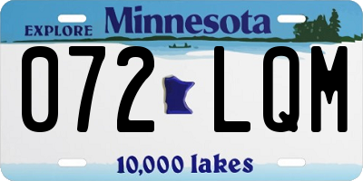 MN license plate 072LQM