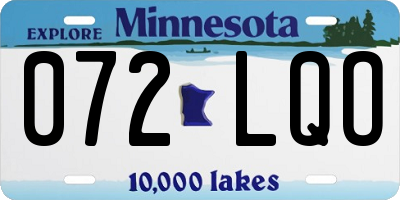 MN license plate 072LQO
