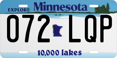 MN license plate 072LQP