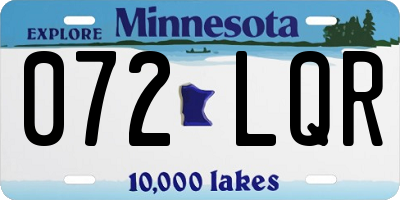 MN license plate 072LQR