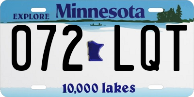 MN license plate 072LQT