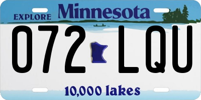MN license plate 072LQU