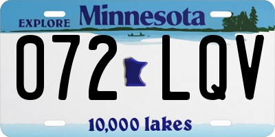 MN license plate 072LQV