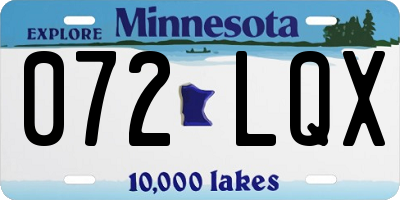 MN license plate 072LQX