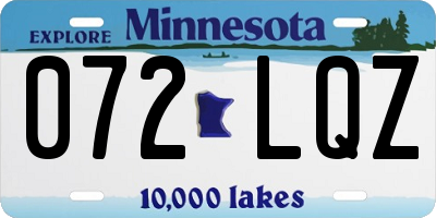 MN license plate 072LQZ
