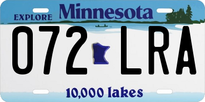 MN license plate 072LRA