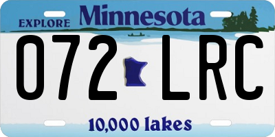 MN license plate 072LRC