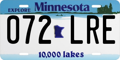 MN license plate 072LRE