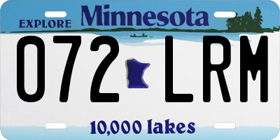 MN license plate 072LRM