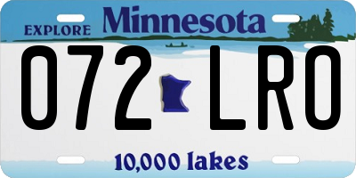 MN license plate 072LRO