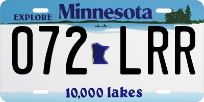 MN license plate 072LRR