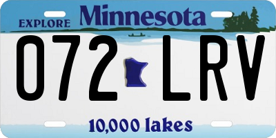 MN license plate 072LRV