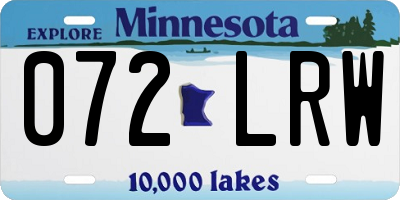 MN license plate 072LRW