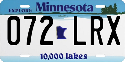 MN license plate 072LRX