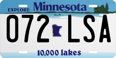 MN license plate 072LSA