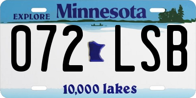MN license plate 072LSB