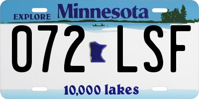 MN license plate 072LSF