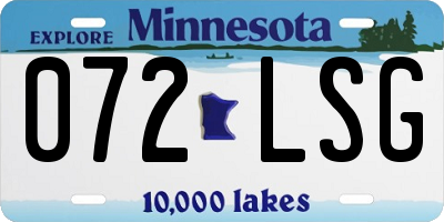 MN license plate 072LSG