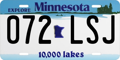 MN license plate 072LSJ