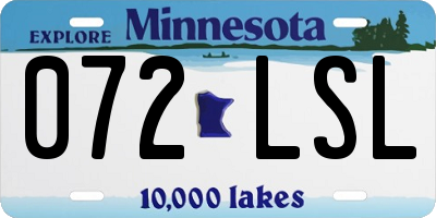 MN license plate 072LSL