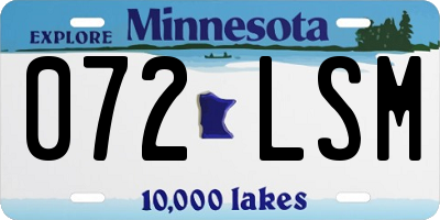 MN license plate 072LSM