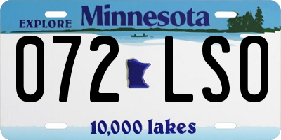 MN license plate 072LSO