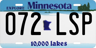 MN license plate 072LSP