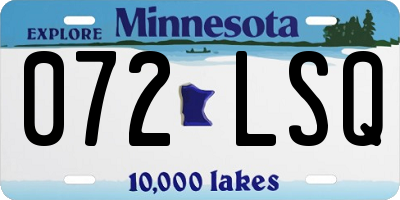 MN license plate 072LSQ