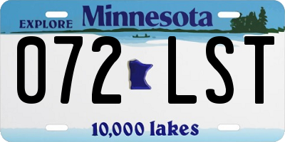 MN license plate 072LST