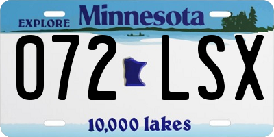 MN license plate 072LSX