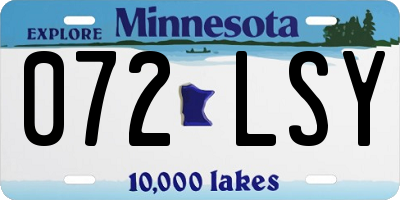 MN license plate 072LSY