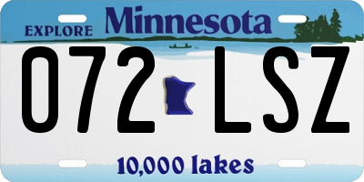 MN license plate 072LSZ