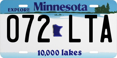 MN license plate 072LTA