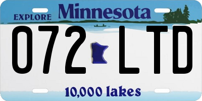 MN license plate 072LTD