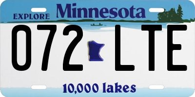 MN license plate 072LTE