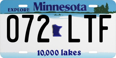 MN license plate 072LTF