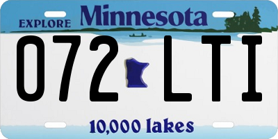 MN license plate 072LTI