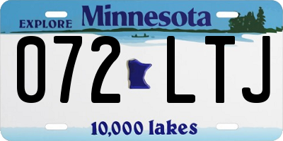 MN license plate 072LTJ
