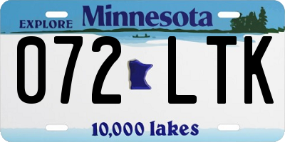 MN license plate 072LTK
