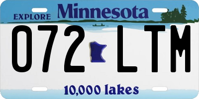 MN license plate 072LTM