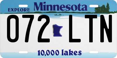 MN license plate 072LTN