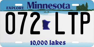 MN license plate 072LTP