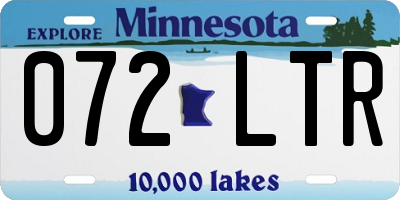 MN license plate 072LTR